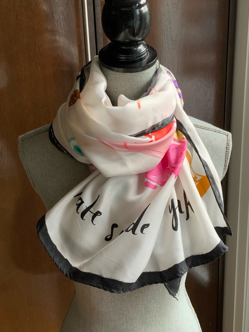 KATE SPADE “THINGS WE LOVE” Oblong Silk Scarf